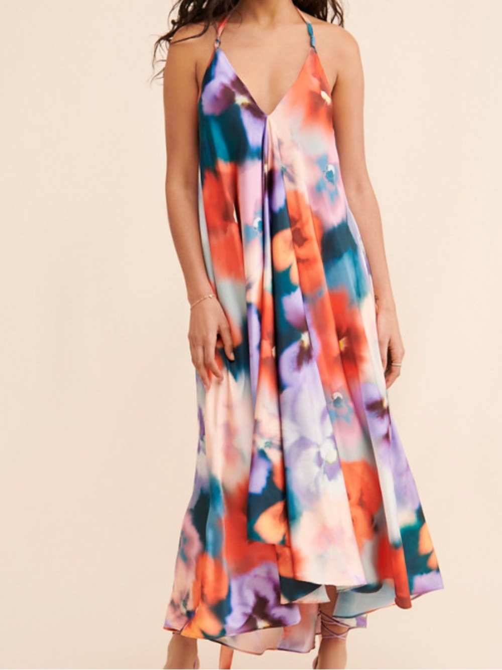 Especia Alejandra Maxi Halter Dress in Multicolor Floral